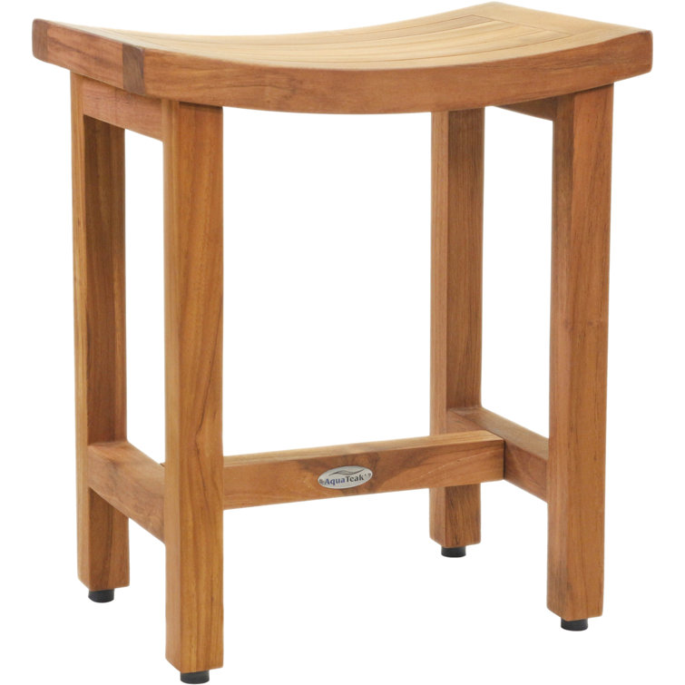 Sumba Freestanding Teak Shower Bench with Curved Seat
