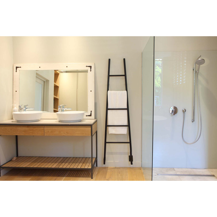 Matte Black Wall Mounted Ladder Towel Warmer