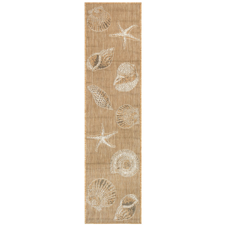 Coastal Charm Sand Synthetic 24" Stain-Resistant Rug