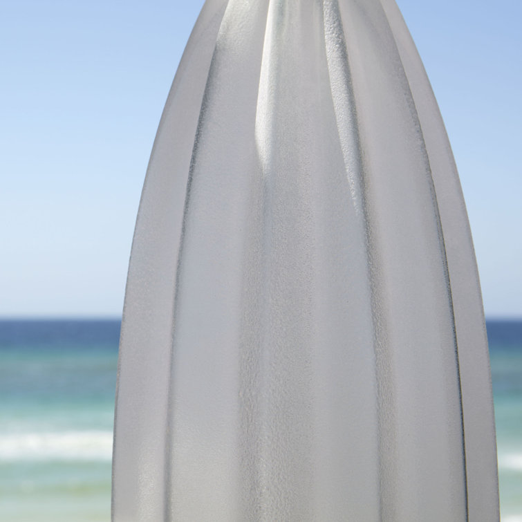 Blakemore Grey Glass Table Lamp with Off-White Cotton Shade