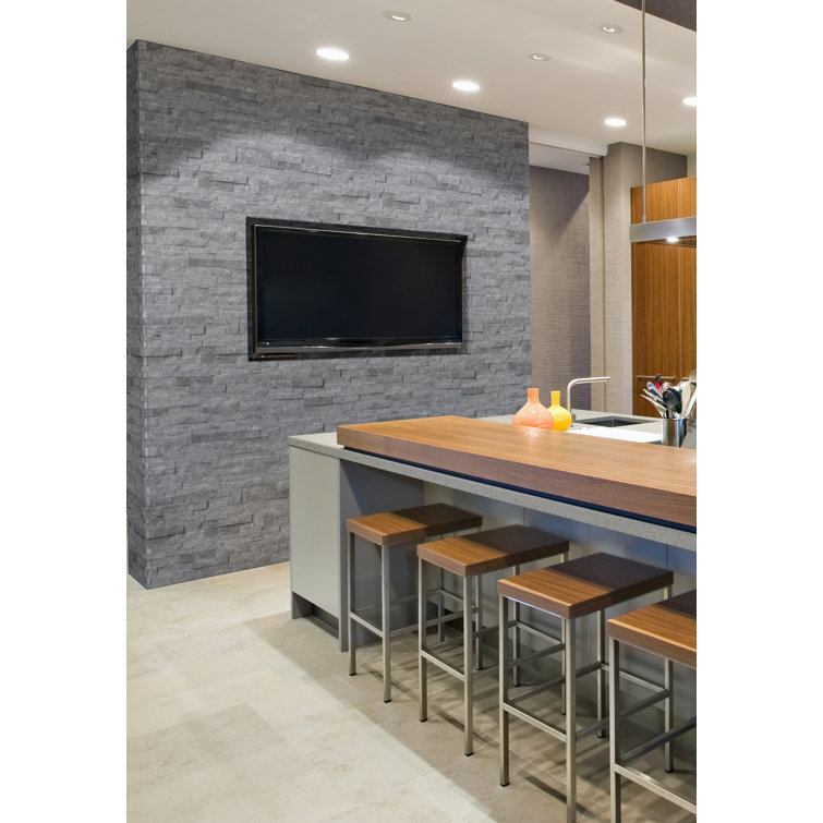 Glacial Grey 6'' x 24'' Marble Stacked Stone Wall Tile