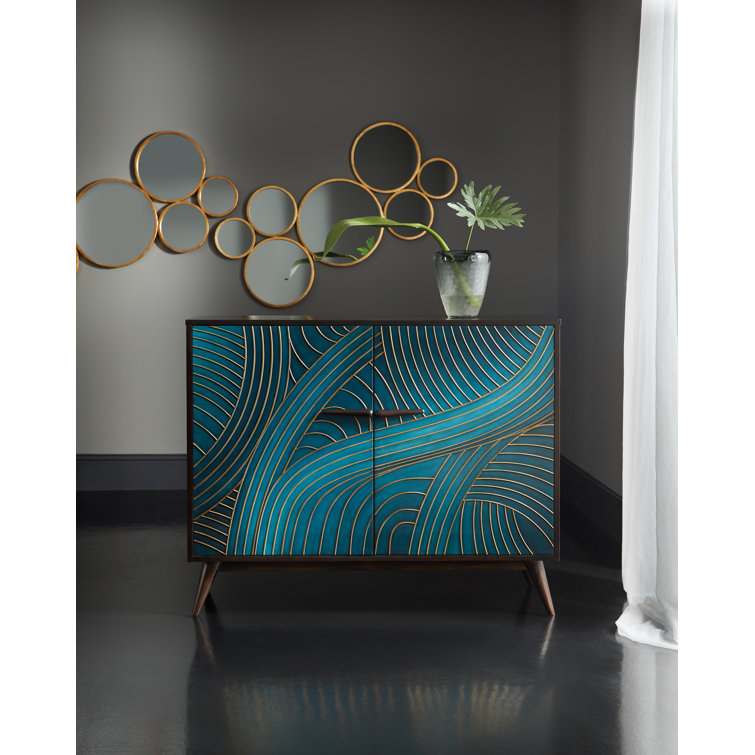 Esperanza Green and Gold Walnut Veneer Sideboard