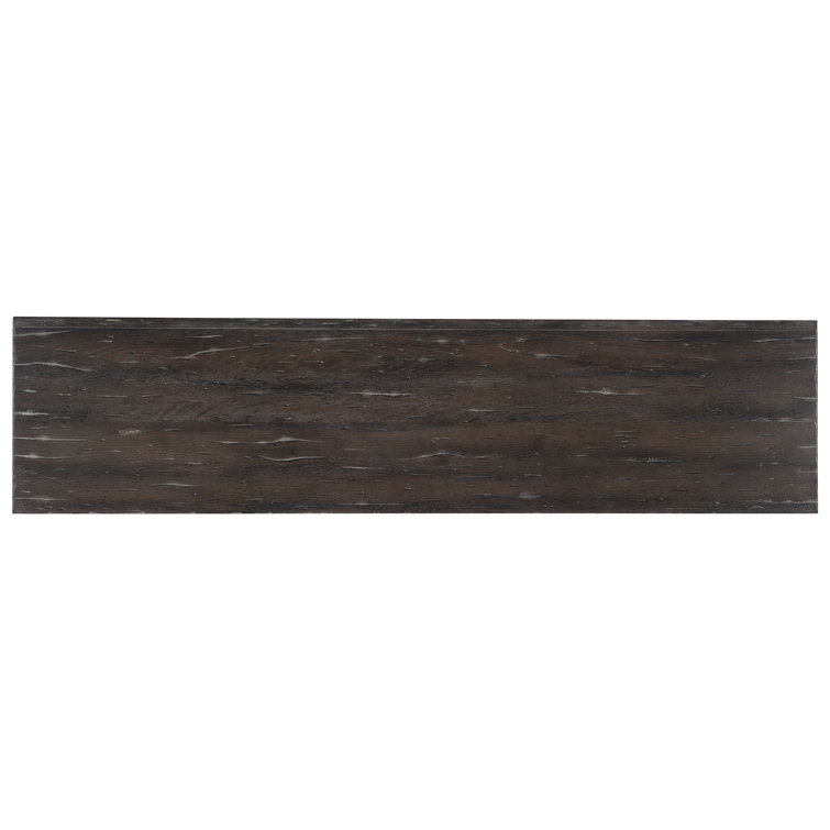 Dark Wood and Glass 74'' Sideboard with Storage