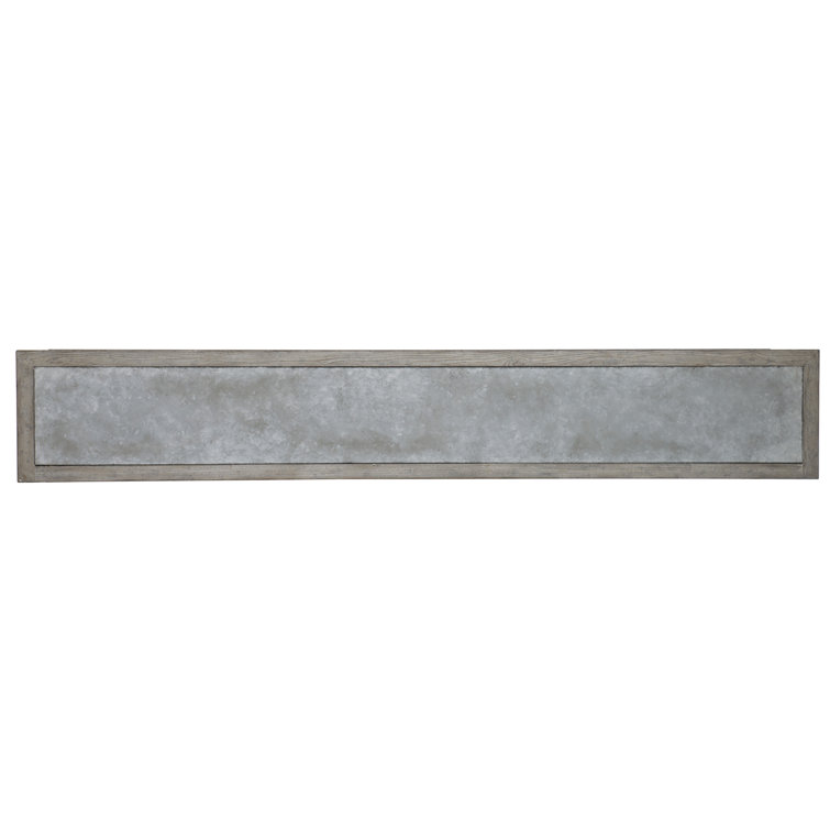 Gray Distressed Elm Veneer 3-Shelf Credenza