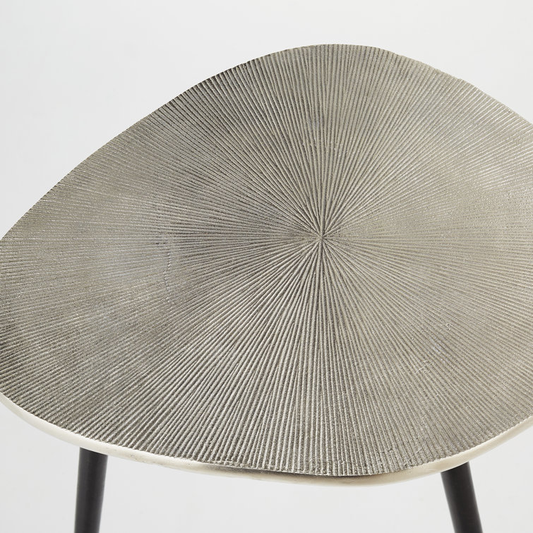 Triata Raw Nickel and Bronze Oval Aluminum Coffee Table