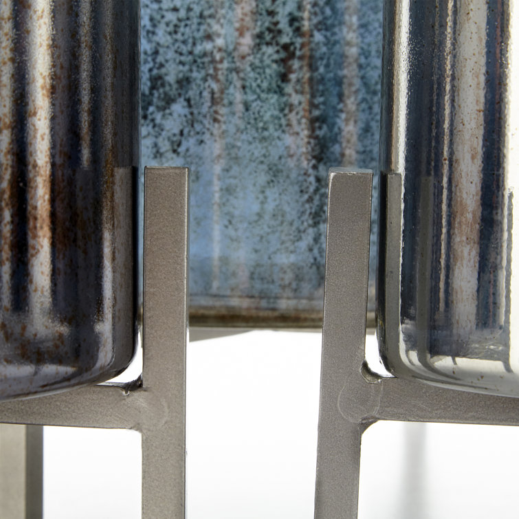 Small Silver Glass Hurricane Candle Lantern