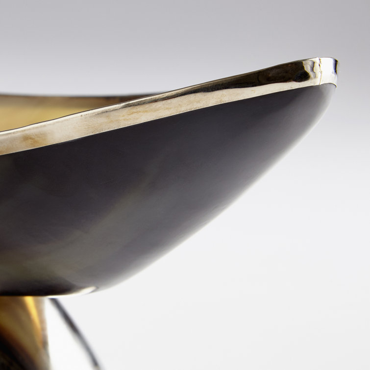 Contemporary Brown Oval Metal Decorative Tray