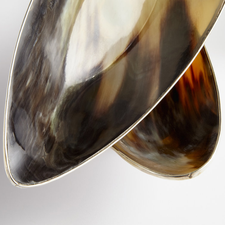 Contemporary Brown Oval Metal Decorative Tray