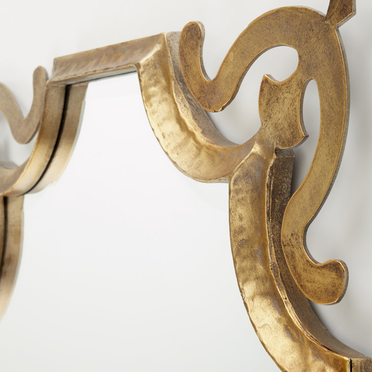 Abri Contemporary Rectangular Wall Mirror in Bronze and Gold