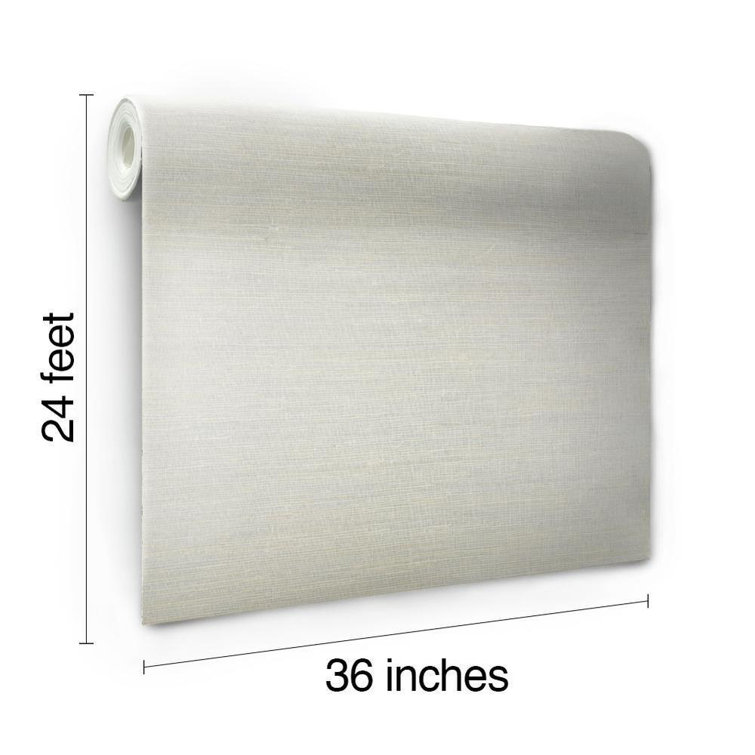 Silver Beige Grasscloth Removable Wallpaper Double Roll