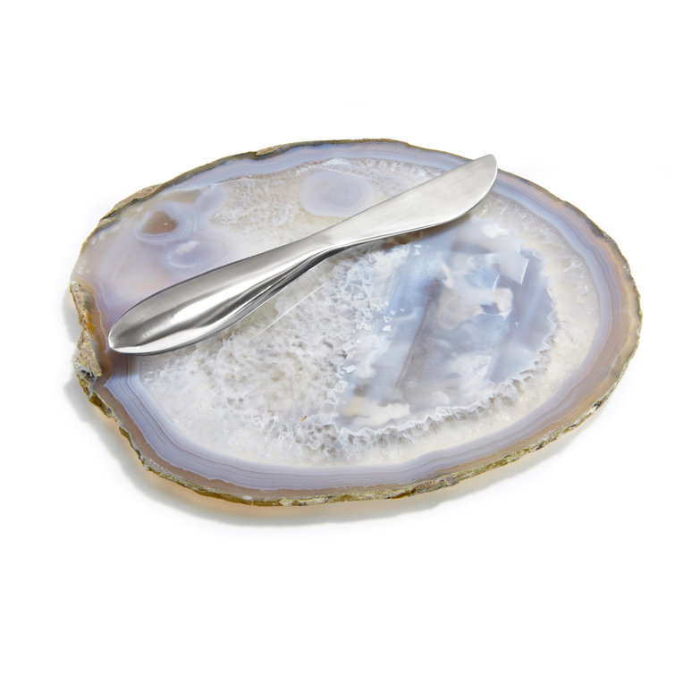 Organic-Shape Agate and Stainless Steel Spreader Knife Set