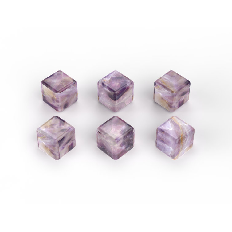 Amethyst Gemstone Whisky Cooling Cubes Set of 6