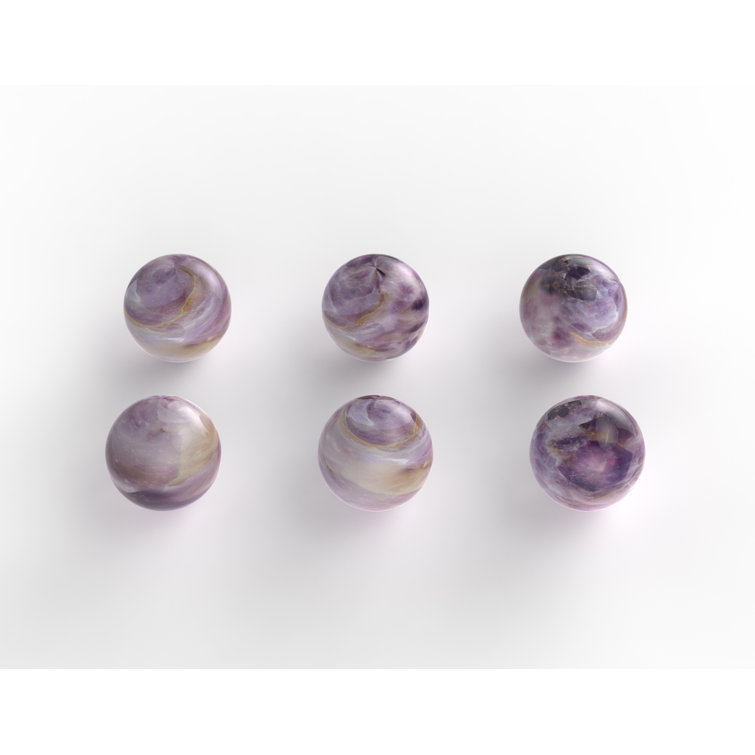 Set of 6 Natural Fluorite Round Wine Gems