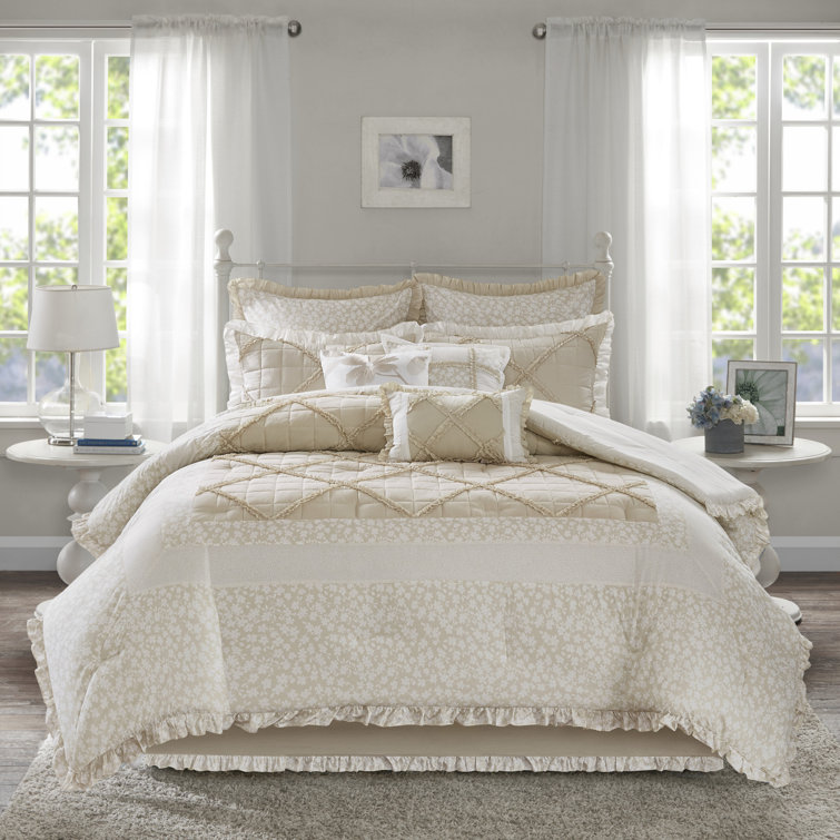 California King Seafoam Green Cotton 9-Piece Comforter Set