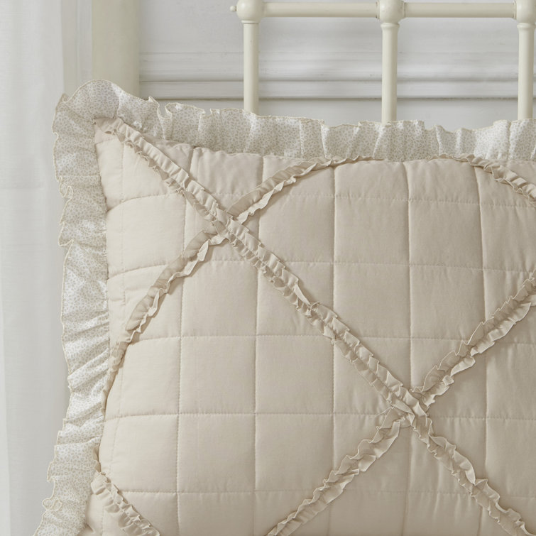 Seafoam Green Cotton Queen Comforter Set with Decorative Pillows