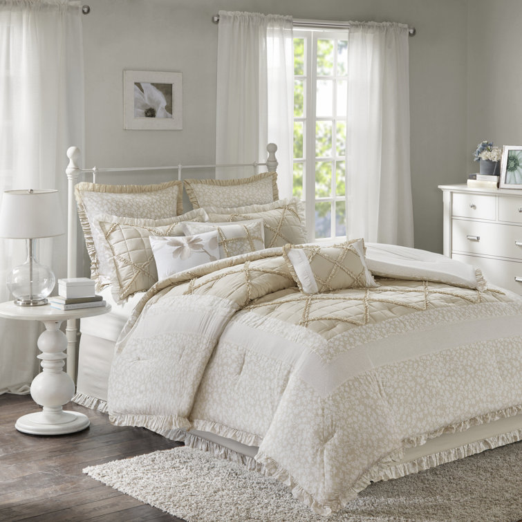 California King Seafoam Green Cotton 9-Piece Comforter Set