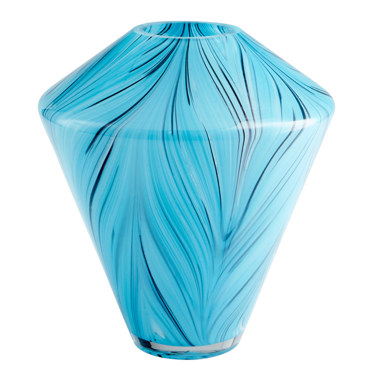 Phoebe Blue Glass Decorative Table Vase