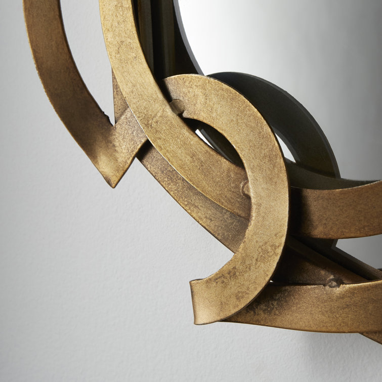 Charcroft 36.25" Gold Contemporary Wall Mirror