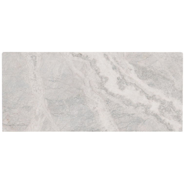Gray and Light Wood 3-Drawer Dresser with Marble Top