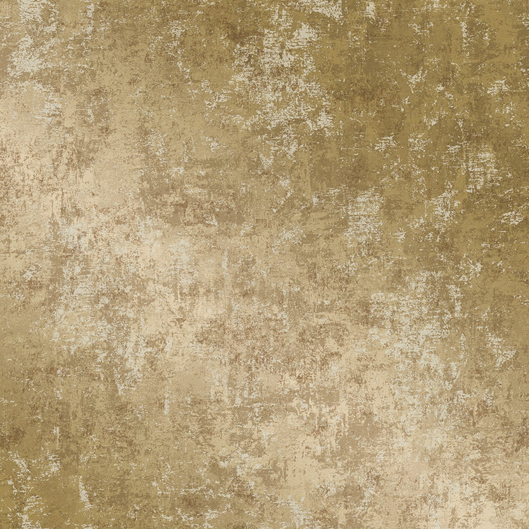 Gold Distressed Leaf Peel and Stick Wallpaper Roll