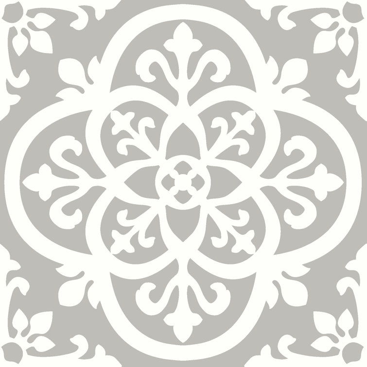 Gray and White Vinyl Peel and Stick Floor Tiles Pack of 10