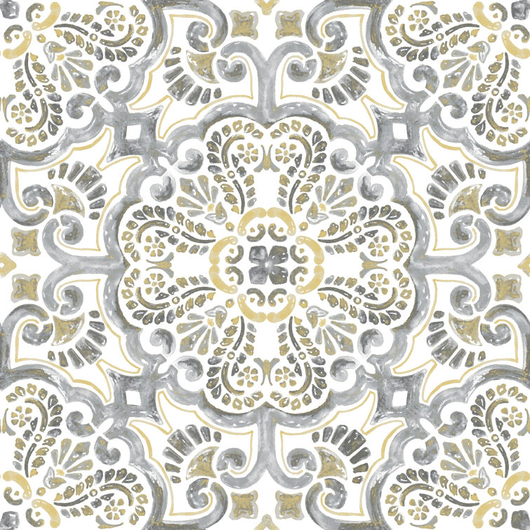 Antico Moroccan Beige and Gray Peel and Stick Floor Tiles