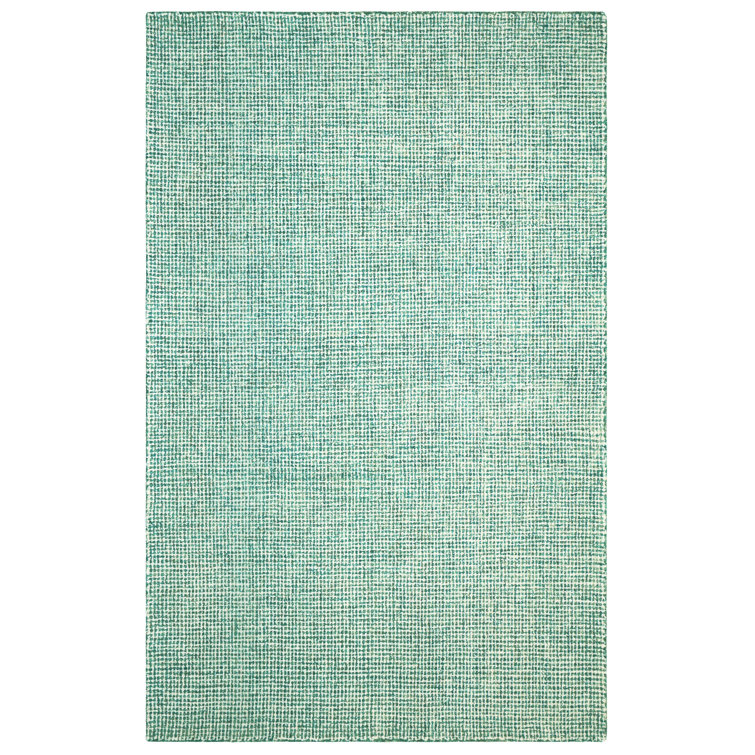 Harrison Handmade Tufted Green Wool Rectangular Area Rug