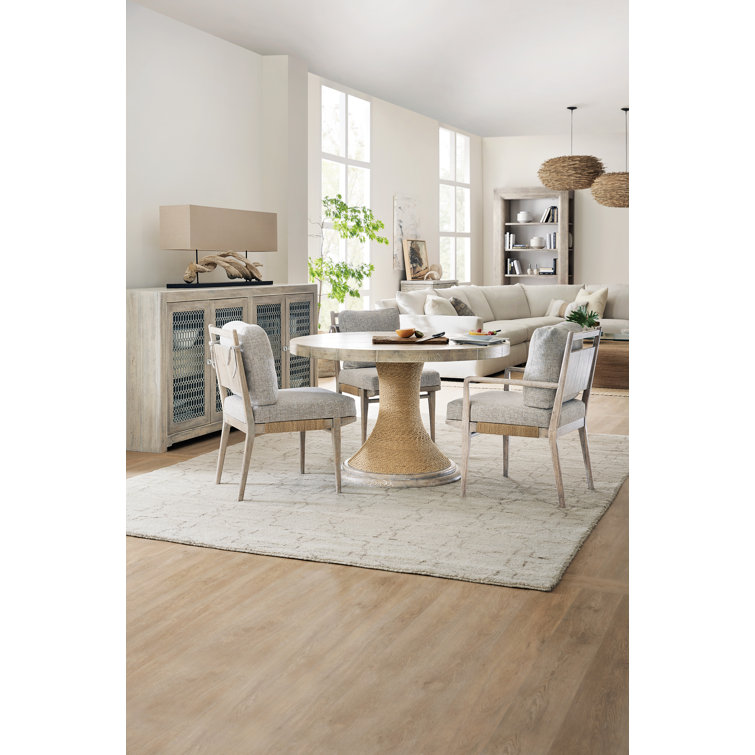 Terrus Gray Upholstered Side Chair with Light Wood Frame