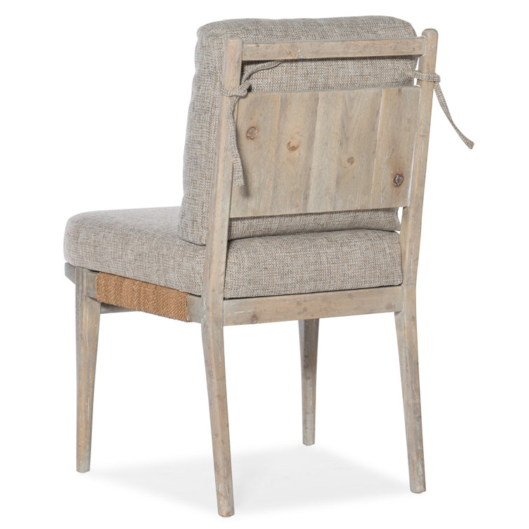 Terrus Gray Upholstered Side Chair with Light Wood Frame