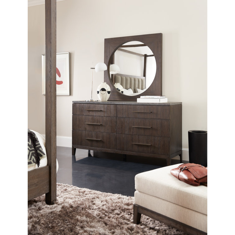 Miramar Smoky Oak Square Wall Mirror