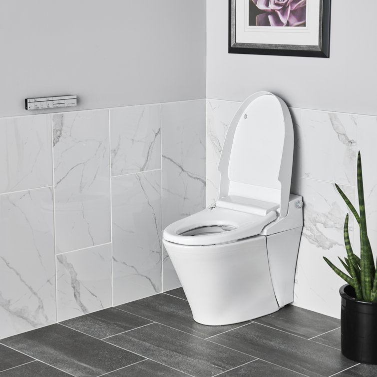 Advanced Clean White Elongated Bidet Toilet with Heated Seat