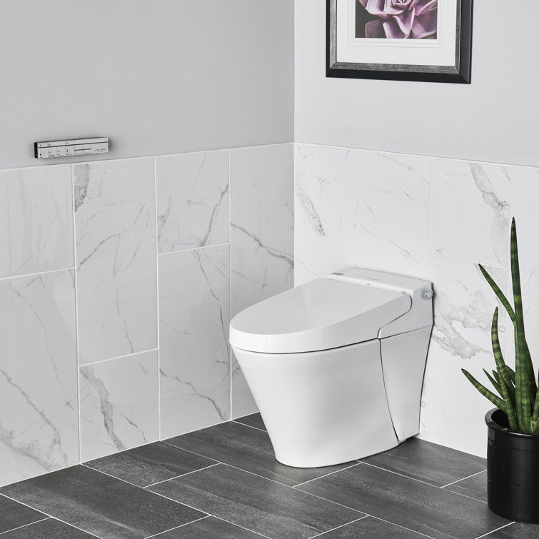Advanced Clean White Elongated Bidet Toilet with Heated Seat