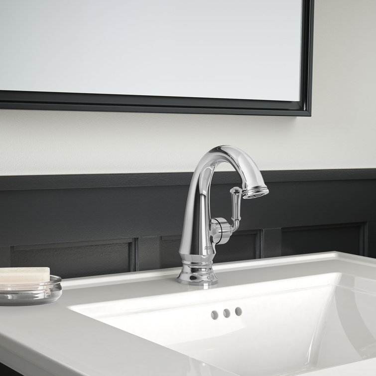 Polished Chrome Single-Handle Bathroom Faucet with Brass Pop-Up Drain