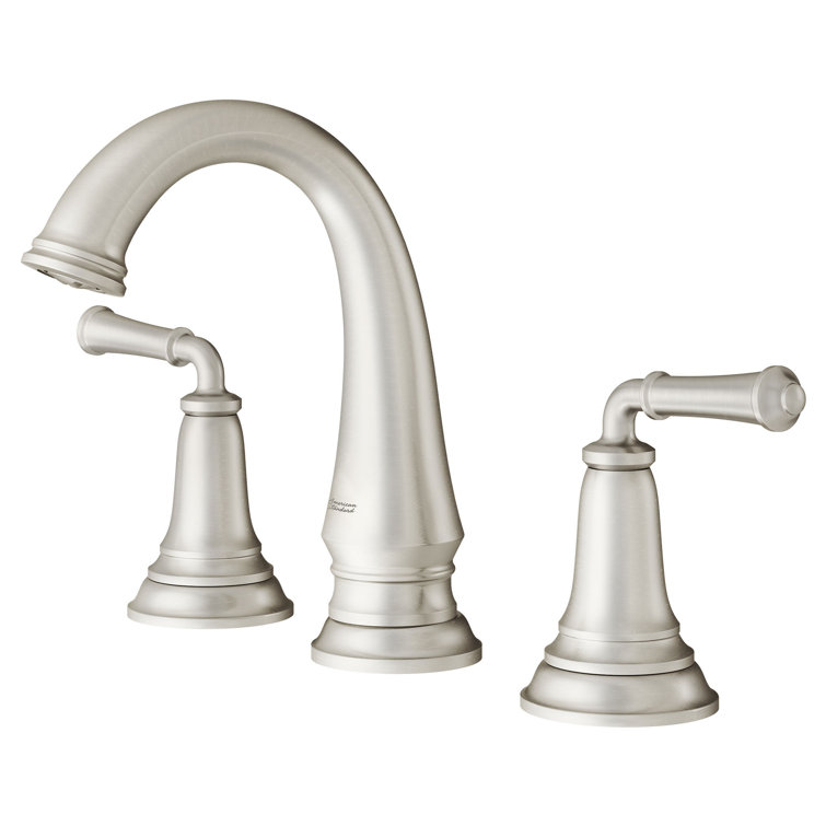 Brushed Nickel Widespread Bathroom Faucet with Lever Handles