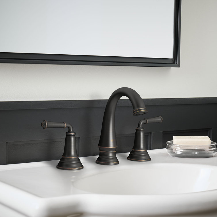 Polished Chrome Widespread 2-Handle Bathroom Faucet with Brass Body