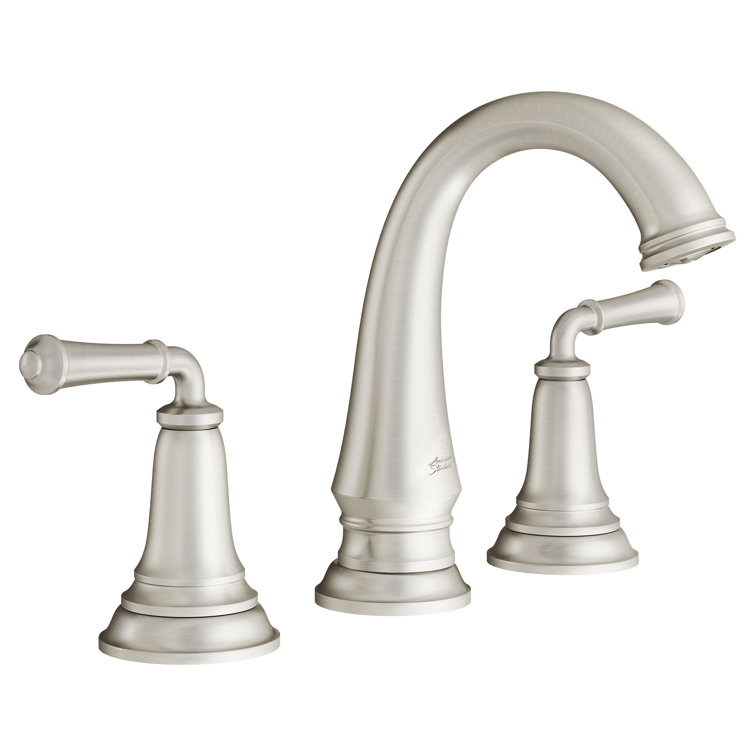 Brushed Nickel Widespread Bathroom Faucet with Lever Handles