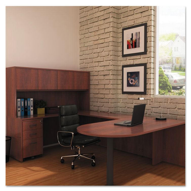 Cherry Woodgrain 3-Drawer Mobile Pedestal File Cabinet with Lock