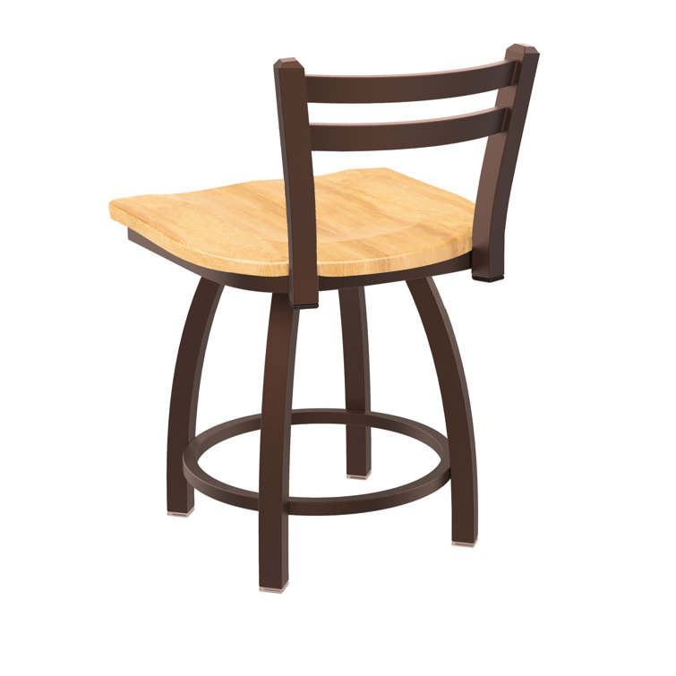 Jackie Black Wrinkle Steel Accent Stool with Natural Maple Seat