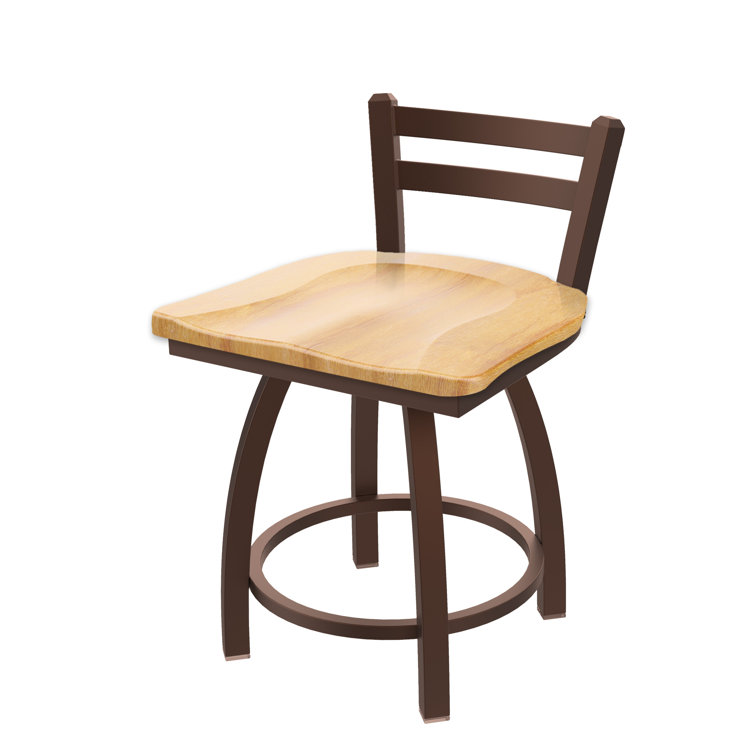Jackie Black Wrinkle Steel Accent Stool with Natural Maple Seat