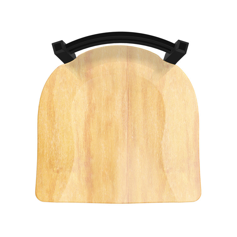 Jackie Black Wrinkle Steel Accent Stool with Natural Maple Seat