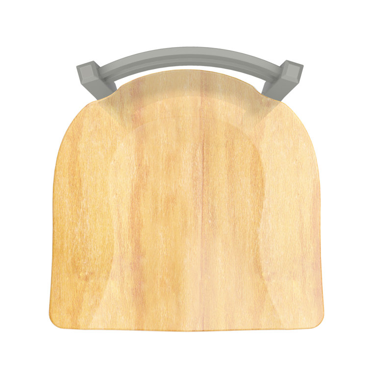 Jackie Black Wrinkle Steel Accent Stool with Natural Maple Seat