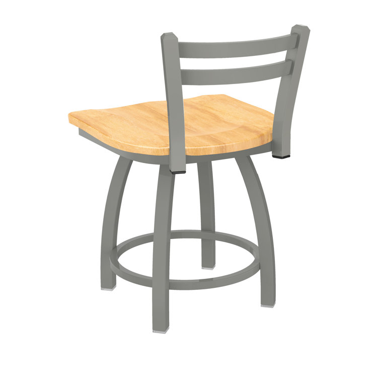 Jackie Black Wrinkle Steel Accent Stool with Natural Maple Seat