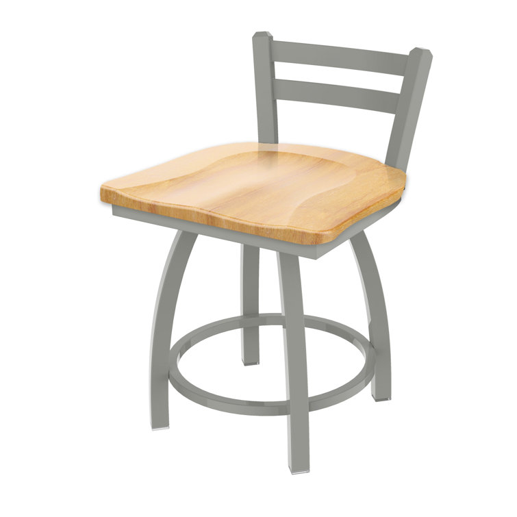 Jackie Black Wrinkle Steel Accent Stool with Natural Maple Seat