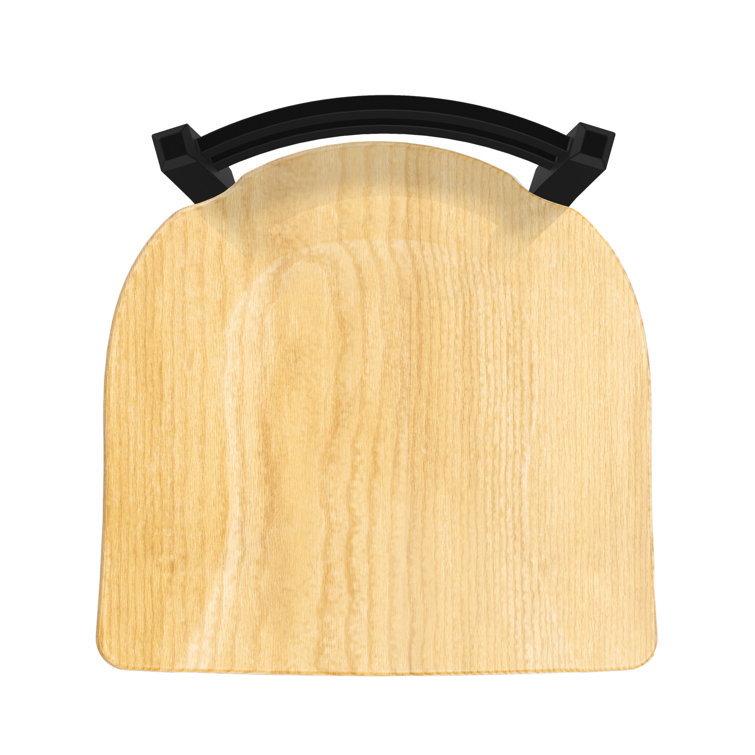 Jackie Black Wrinkle Steel Accent Stool with Natural Maple Seat