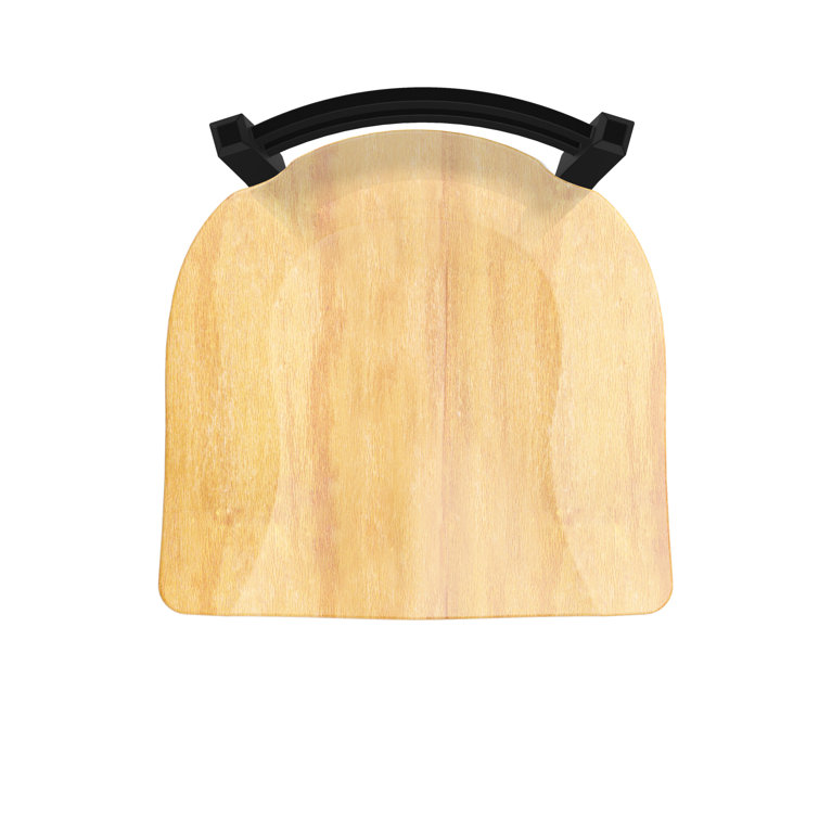 Jackie Black Wrinkle Steel Accent Stool with Natural Maple Seat