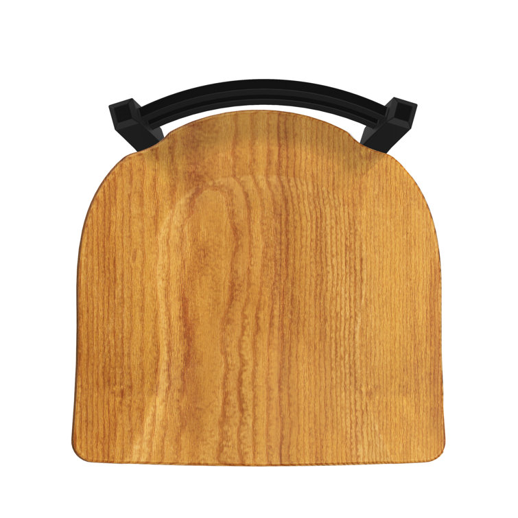 Jackie Black Wrinkle Steel Accent Stool with Natural Maple Seat