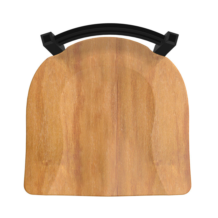 Jackie Black Wrinkle Steel Accent Stool with Natural Maple Seat