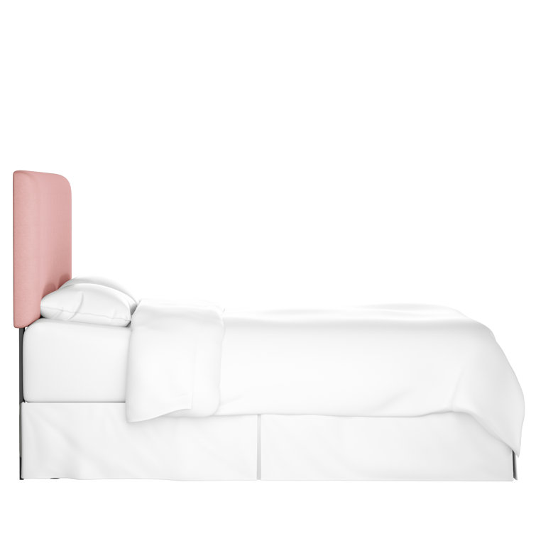 Classic Black Linen Upholstered Queen Headboard with Solid Wood Frame