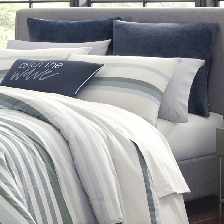 Full/Queen Nautical Cotton Striped Duvet Cover Set