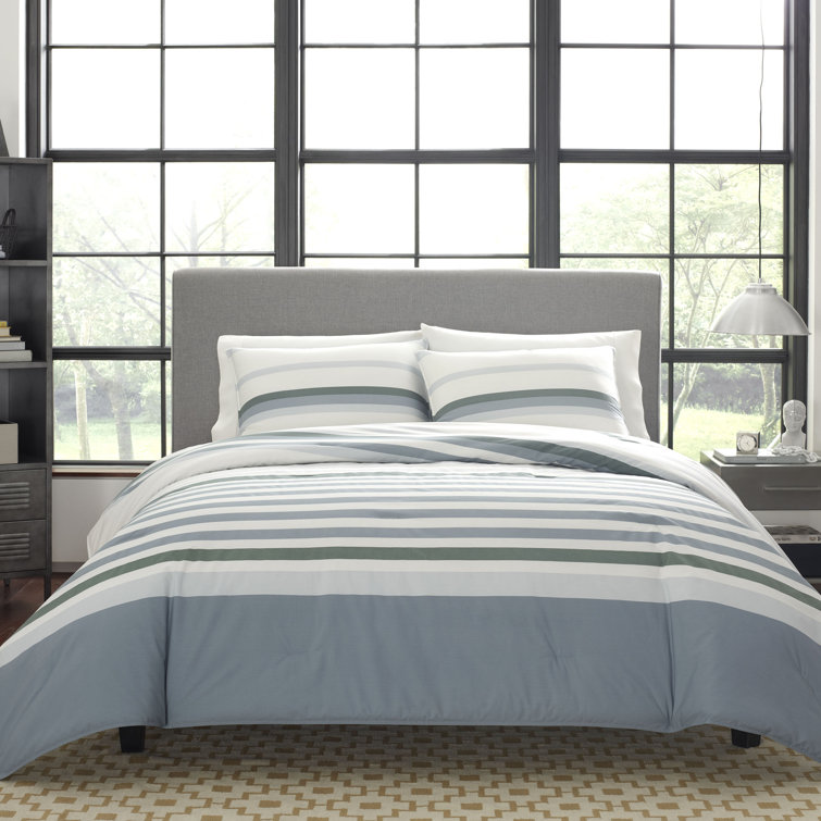 Full/Queen Nautical Cotton Striped Duvet Cover Set